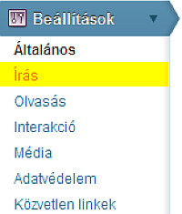 WordPress telepítés utáni beállítások - WordPress Írás beállítások